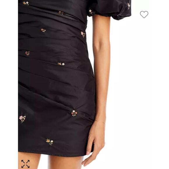 Sea NY Rubina Embroidered Mini Dress Puff Sleeve Floral Ruched - Picture 16 of 16